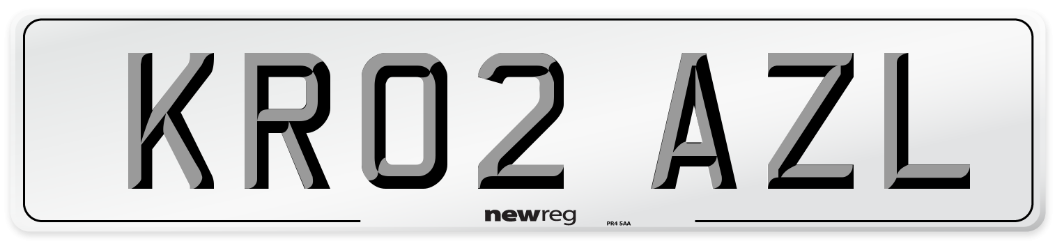 KR02 AZL Number Plate from New Reg